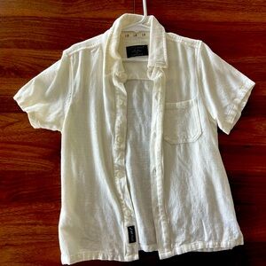 Little Bipsy white linen Button Down Shirt
